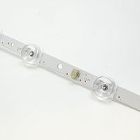 Светодиодная планка для подсветки ЖК панелей 40" (10линз) 40HR330M10A0 (744 мм, 10 линз) Uпит. св/д. 6V, разъём подкл. 3PIN гнездо, св/д с кругл. линз