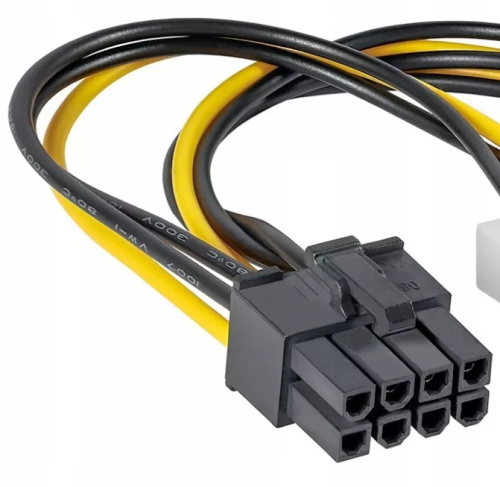 РАЗЪЕМ питания низковольт 8pin MMF-2x4F pitch шаг 3.0мм (Micro-FIT) (штекерный корпус + гнездовые контаты провода 0.2m AWG20=0.5mm2, Корпус 7х13х14,5м