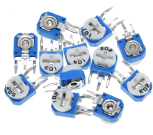 РЕЗИСТОР подстроечный RM-063   1 M (марк. 105) 3pin 6,6x6,8мм (Вертикальный монтаж под отвертку шлиц сбоку/однооборотный керметный(металлокерамически