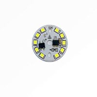 МАТРИЦА СВ/ДИОДНАЯ 220VAC   5W БЕЛЫЙ 10LED/ SMD 2835 ; 6000-36500k ; габариты:Ø30мм(D-30)на алюминиевой подложке