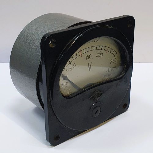 Вольтметр Щитовой Э8021 AC 0-250V Стрелочный электромагнитный (Класс точности 2,5) (80 х 80 х 71мм ), 1971 г.в. - СССР (0-100-150-200-250) Без паспорт фото 5