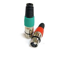 ГНЕЗДО CANON (разьём XLR 3PIN) на кабель   МЕТ. ЦВЕТНОЙ  ГНЕЗДО ассортимент    (металл цанга на кабель)