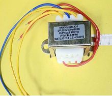 Трансформатор 220V 6V x 2 / 2 x 300mA (0.3A) (EI41*20) 3.6W (42х39х34) китай (крепление 52мм) 5pin , Красн-220V , Желт.Син.-6V , со средней точкой.  