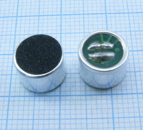 МИКРОФОН КАПСЮЛЬ d10х7mm (9,7х6,7) (-52dB) DG09767CD,EM9767(P) XF-18D (34L4S/МКЭ-332/МКЭ-333) (электретный) (Емкостный)
