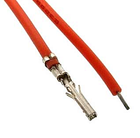 Контакт питания (гнездо) на проводе L=30см (MMF-F 3.00mm AWG24 0.3m Red) Красный  (Для разъемов серии MICRO-FIT штекер)