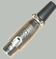 ГНЕЗДО CANON (разьём XLR)  3PIN ДЛИННОЕ на кабель с хомутом (80мм)  МЕТАЛЛ   