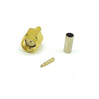 Разъем SMA-JC-316P Gold гайка+штырь внутренняя резьба под обжим  /92146/Вес: 2,5гр (разъем SMA-J-1.5 обжимной RG316)