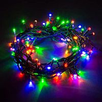 Гирлянда св/д цв:RGB 100LED дл=5м "Нить"; 8 программ свечения AC220v/ Контроллер 100 Led ; разноцветный