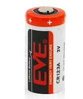 БАТАРЕЙКА ЛИТИЕВАЯ  CR123A  3V  EVE 1500mAh  Lithium.  Прим: цифр.фотоаппараты, фотовспышки, видеокамеры, фонари, системы охраны