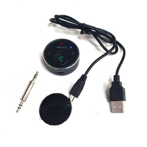 Car Bluetooth адаптер v 5.1 MF-01; Hands Free(встроен. микрофон); Поддержка A2DR, AVRCR, HFP; Вход: 100mAh/5V; Мини-пульт дистанционного управления