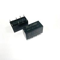 Реле э/м DC12V 2A 8pin, пайка (PCB), Контакты: 2 перекл.группы (2С) (24VDC/2A; 120VAC/0,5A) 20,5x10x11,8мм (TIANBO HJR1-2C L-12VDC)