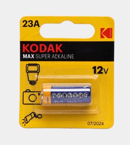 БАТАРЕЙКА A23 (V23GA, 23A, 3LR50, 23AE, MN21, L1028, 8LR23, LRV08) 12V KODAK MAX Super Alkaline цифр.фотоаппар; фонарики; беспровод.звонки; электр.игр