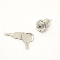 Переключатель поворотный с ключом 12мм (замковый) 2pin  фланец d=15мм, резьба М12, h=20мм, гайка метал., в комплекте 2 ключа