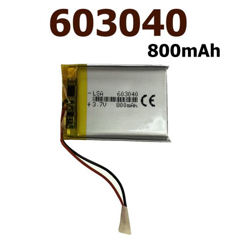 АККУМУЛЯТОР LP 603040 (40х30х6,0мм) 3,7v 800mAh Li-Pol (с платой защиты- PCM), (элемент) провода под пайку