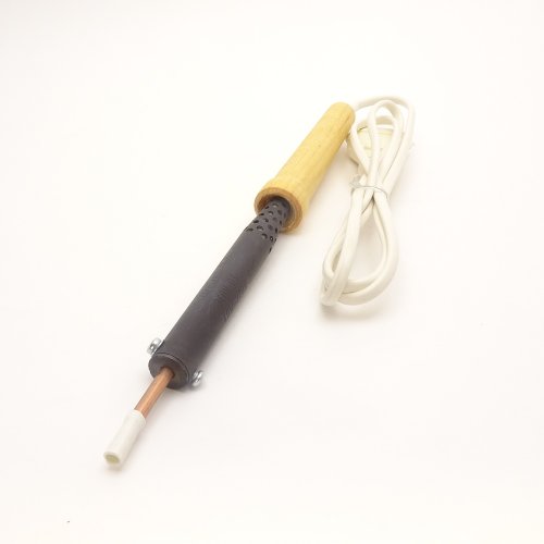 ПАЯЛЬНИК  40w  220v <Термолюкс>  (рабоч.t= 310°C)  (ЭПСН-03-40/220)  Ручка-дерево; откруч.медное жало- прямой "шлиц" (d=4,5мм, рабоч.дл.=30мм);