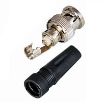 Разъем BNC ШТЕКЕР (СР50) RG58/RG59/RG6(BNC-7101) шт. пластмассовый под винт(GS-1401/BNC-CUP) 