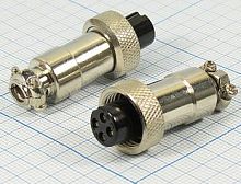 РАЗЪЕМ GX12 12M-4A (D12mm) 4PIN ГНЕЗДО НА КАБЕЛЬ под пайку металл. (1-565-4 MIC12 4P) (ответная часть штекер GX12 12M-4 12416/GX12 12M-4B 12670) 