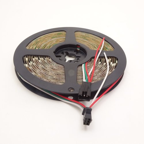 Лента св/д. IP20 (5050/60) адресная WS2812B, RGB 10мм, 3pin; 1м=30сегм; 60LED*10-12Lm, 5V, 14,4W-1м*5м, с разъемами ,  ЦЕНА ЗА 1МЕТР, фото 2