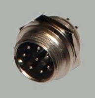 РАЗЪЕМ GX16 16M-8B (D16mm) 8PIN ШТЕКЕР НА КОРПУС под пайку металл. (1-562-8 MIC 8P)  (ответная часть гнездо GX16 16M-8A 12703) 