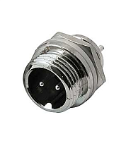 РАЗЪЕМ GX16 12M-2B  MIC12 2P (D12mm) 2PIN ШТЕКЕР НА КОРПУС под пайку металл с гайкой (1-566-2)  (ответная часть гнездо GX16 12M-2A 12360) 