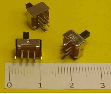 Переключатель движковый (ползунковый), 6pin, 2xON-ON, под пайку, 9x7x5мм, L=4мм, DIP, корпус: стальной (SS-23D07)