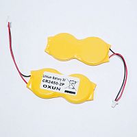 БАТАРЕЙКА ЛИТИЕВАЯ 2450 (CR2450-2P) 3V с проводом и разъемом 2pin, (2шт-параллельно !!) 1000–1200 mAh  Lithium (Li-Mn)  OXUN для CMOS‑питание <Дискова