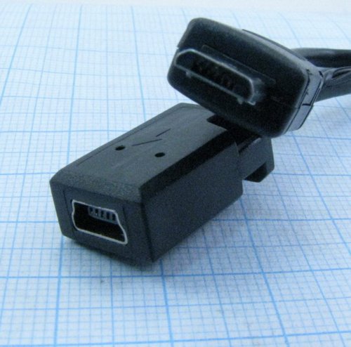 ПЕРЕХОДНИК microUSB (M) на miniUSB (F) 0.1m (переходник DX2 ) (MiniUSB-F to micro USB-M 0.1m) фото 2