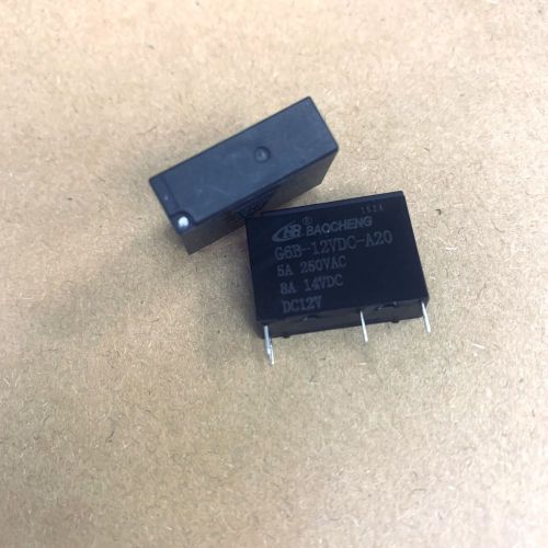 Реле э/м DC12V 5A 4pin, пайка (PCB), Контакты: 1гр. на замыкание (1А) (14VDC/8A; 250VAC/5A) 20x14,8x6,8мм (BAOCHENG G6B-12VDC-A-20) фото 3