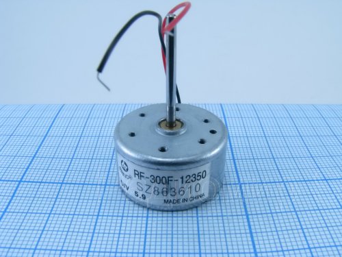MOTOR DVD/CD 5.9V (RF-300F-12350) для CD/DVD приводов (Вал d=2мм, длина = 25 mm) (№20) с проводами