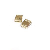 Разъем USB-FA (USB-1FPB) Гнездо на плату; тип A ver.2.0 12265 Вертик.исполн; врезн.монтаж (4 контакта-DIP/1 уст.лепесток (с одной стороны) -DIP) , кра