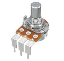 РЕЗИСТОР перем     B1K моно (RV16AF-41-15R1-B1K-3) (загн.выводы под пайку) линейный 0.125W 3pin вал круг d6x15мм (метал. втулка под гайку M7, длина вт