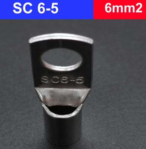 Наконечник (обжимная клемма) М5 для силового кабеля 6mm2; SC6-5 (КВТ6-5) (TML6-5) (ТМЛ-Р 6-5 87474) предназначена для оконцевания проводов и кабелей с Наконечник (обжимная клемма) М5 для силового кабеля 6mm2; SC6-5 (КВТ6-5) (TML6-5) (ТМЛ-Р 6-5 87474) предназначена для оконцевания проводов и кабелей с
