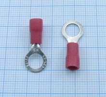 КЛЕММА КОЛЬЦЕВАЯ ИЗОЛ ПОД  М8/0.5-1.5мм2   d=8mm/D=12mm   (50007)  КРАСНАЯ   (ток до 19A)  