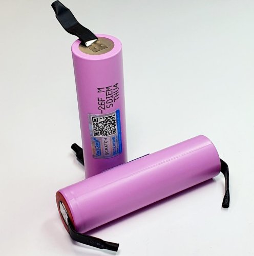 АККУМУЛЯТОР  18650 3,7V 2600mAh  Li-ION  ICR18650-26F(M)/ 26JM  18х65мм  SAMSUNG?(Varicore)   Без платы защиты; с лепестками;  