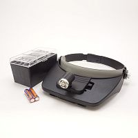 ОЧКИ РАДИОМОНТАЖНИКА СО СМЕННЫМИ ЛИНЗАМИ MP244L / №8100 (244) NGY С подсветкой (1 лампа накал. 2.2V/0.25A) С регулировкой размера обода Увеличение (1,
