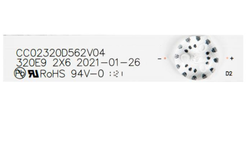 Светодиодная планка для подсветки ЖК панелей 32" 6V (6+6линз) CC02320D562V04 320E9 2x6 2022-04-06 (комплект из 2шт) фото 2 Светодиодная планка для подсветки ЖК панелей 32" 6V (6+6линз) CC02320D562V04 320E9 2x6 2022-04-06 (комплект из 2шт) фото 2