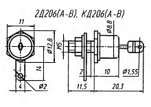 диод 5A, 600V 2Д206В kd11
