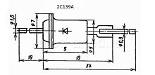 Стабилитрон 2С139А (КС139Р) 3,9V сплавной, кремниевый