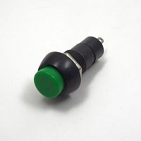 Кнопка круглая, 2pin, OFF-(ON) без фиксации, AC 220/250V  3.0A, нормально разомкнут, корпус: зеленый (PBS-11B, PB-305, D-208, 36-3040)