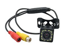 ВИДЕОкамера автомобильная CT19 LED (яркая подсветка 12 Линз) NTSC/PAL с парковочной разметкой/Заднего вида (зеркальная) d объектива=10мм; Угол 120гр. 