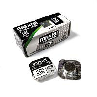 БАТАРЕЙКА 303 SR44SW <MAXELL> (аналог 357/ 357/ KS76, AG13/ LR44/ RW42/ SR1154) 1.55V 165mAh Silver Oxide (серебряно-цинковая) <Дисковая> (11,6х5мм)