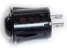 Кнопка подсветки 2PIN с фиксацией; ЧЕРНАЯ; ПКН12 (ПКН-12) Россия; 1-2конт-OFF-ON, 0,05A 250V; материал: пластик; (d=23мм, h=26мм)