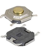 Микрокнопка квадратная тактовая, 4pin, 12V, 5,2x5,2x1,5мм, L=0,5мм, SMD (SWT-30, KAN0541-0163B, KAN0541-0163B)