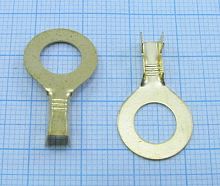 КЛЕММА КОЛЬЦЕВАЯ ПОД М8 НЕИЗОЛ ЛАТУНЬ (внутр.d=8.2mm/ внешн.D=15mm) сечение провода 1,0-1.5мм2 8,2мм (DJ431-8B) (Под обжим)