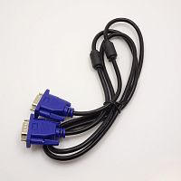 КАБЕЛЬ КОМП. SVGA/SVGA  1.5м-1.8м (15M/15M) (штекер VGA HDB15 - штекер VGA HDB15) ЧЕРНЫЙ с ф/фильтрами d=5.0мм