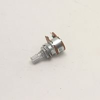 РЕЗИСТОР переменный B10K Cтерео 6pin(3+3pin) 0,08W, Линейная, вал d6x15мм, накатка (метал. втулка под гайку M7, длина втулки 6,5 мм) (RV122F-20-15K-B1
