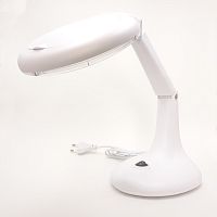 Лупа  настольная 3Х/12Х (d=102мм) FL T4 11W  ZD-137 ллинза: стекло; цвет:белый; с кольцевой флуоресцентной подсветкой (лампа 11W 220V)