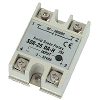 Твердотельное реле (SSR) однофазное, SSR-25DA-H,   25A, 90-480V AC, управл. сигнал: 3-32V DC