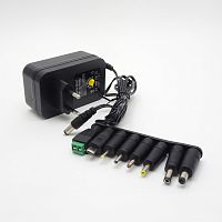 Блок питания с переключателем напряжения, 3-12V, 3.0A, 9-24W, штекер: универсальный (8 переходников), В розетку, вх: AC 100-240V, пластик LP-1000