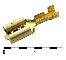 КЛЕММА НОЖЕВАЯ ГНЕЗДО НЕИЗОЛ 6.3мм/0.5-0.8мм2 (3.2x7.7x19.5мм) ЛАТУНЬ    
